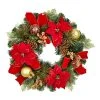 Buy ⌛ 24" Red & Gold Poinsettia & Pinecone Wreath by Ashland® 😍
