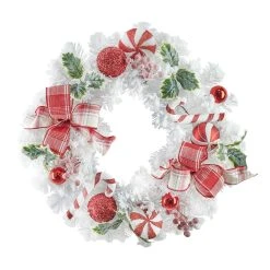 Best reviews of 💯 22" Candy Cane & Holly Berry White Wreath by Ashland® 🌟