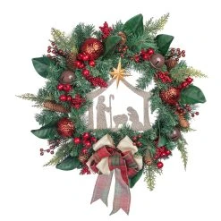 Best deal 🛒 24" Church & Red Ball Ornament Pine Wreath by Ashland® 🎁