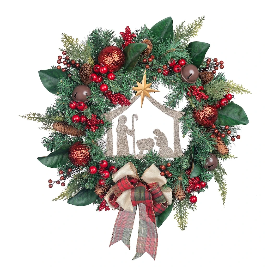 Best deal 🛒 24" Church & Red Ball Ornament Pine Wreath by Ashland® 🎁 3 Best deal 🛒 24" Church & Red Ball Ornament Pine Wreath by Ashland® 🎁