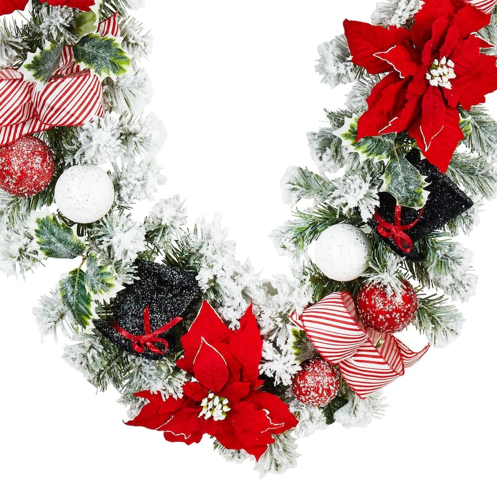 Best deal 🌟 72" Poinsettia Berry Snowman Garland by Ashland® ✨ 4 Best deal 🌟 72" Poinsettia Berry Snowman Garland by Ashland® ✨ - Image 2