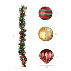 Hot Sale ✨ 72" Red & Green Ornament Garland by Ashland® 🎉 -Ashland Shop 10700053 3