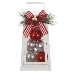 Flash Sale 🔔 12" White Lantern With Ornaments & Bow by Ashland® ✔️