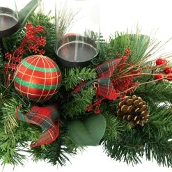 Cheapest 🛒 32" Red & Green Pine Candle Holder Arrangement with Ornaments by Ashland® ✨ -Ashland Shop 10700072 2