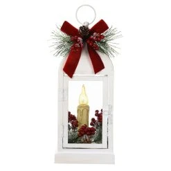 Coupon 😉 12" White Metal Lantern With LED Lights by Ashland® ⭐