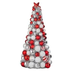 Budget ✨ 22" Red & White Ornament Tree by Ashland® 🌟