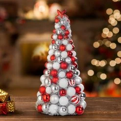Budget ✨ 22" Red & White Ornament Tree by Ashland® 🌟 -Ashland Shop 10700082 4