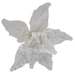 New 🎁 White Glitter Poinsettia Pick by Ashland® 🥰 -Ashland Shop 10700099 3