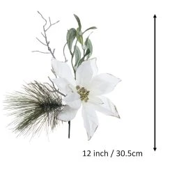 Best Pirce 👍 White Poinsettia & Pine Pick by Ashland® 🧨 -Ashland Shop 10700100 3