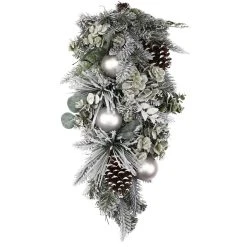 Buy 🔥 24" Flocked Pine & Ornament Teardrop Swag by Ashland® 💯