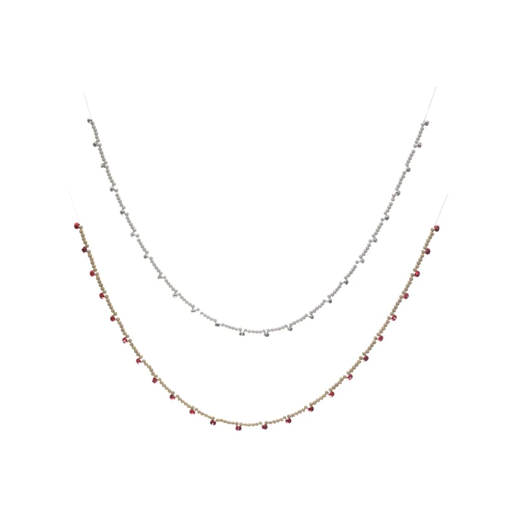 Outlet 🤩 Assorted 6ft. Beaded Garland with Bells by Ashland® ✔️ 3 Outlet 🤩 Assorted 6ft. Beaded Garland with Bells by Ashland® ✔️