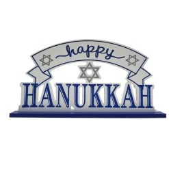 Discount ✔️ 7'' Happy Hanukkah Glitter Tabletop Sign by Ashland® ⌛