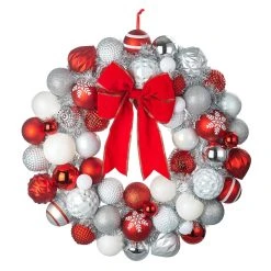 Best deal ⭐ 23" Red & White Ball Ornament Wall Wreath by Ashland® 👏