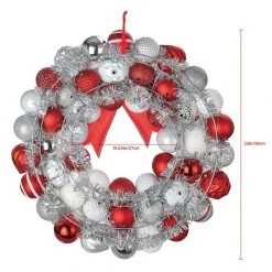 Best deal ⭐ 23" Red & White Ball Ornament Wall Wreath by Ashland® 👏 -Ashland Shop 10700709 3