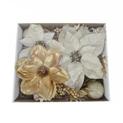 Discount 🛒 Gold & White Poinsettia Accents by Ashland® 🎁