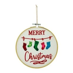 Deals 🔥 Assorted Christmas Greeting Embroidery Hoop Wall Accent by Ashland® 🌟 -Ashland Shop 10700816 2