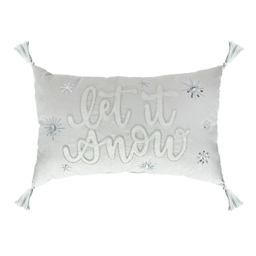 Buy 🌟 Let It Snow Pillow with Tassels by Ashland® ✔️ 3 Buy 🌟 Let It Snow Pillow with Tassels by Ashland® ✔️