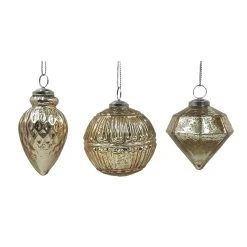 Discount 👏 Assorted 4" Gold Glass Ornament by Ashland® 🎁