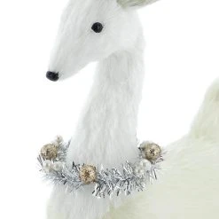 Promo 💯 20.5" White Standing Deer with Tinsel Wreath Tabletop Figure by Ashland® ✔️ -Ashland Shop 10700887 3