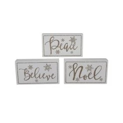 Best Sale ✨ Assorted 7'' Believe/Peace/Merry Block Tabletop Décor by Ashland® 👏