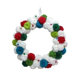 New 🔥 17.7" Pom-Pom Christmas Wall Wreath by Ashland® 🛒
