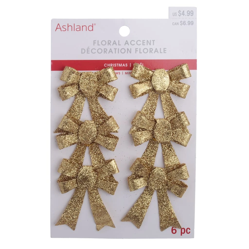Coupon 🎉 Gold Glitter Bows, 6ct. by Ashland® Christmas 🌟 3 Coupon 🎉 Gold Glitter Bows, 6ct. by Ashland® Christmas 🌟