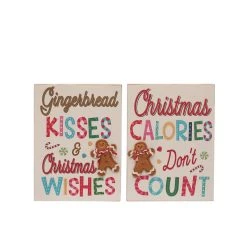Best deal ❤️ Assorted Gingerbread Block Sign Tabletop Décor by Ashland® 🔔