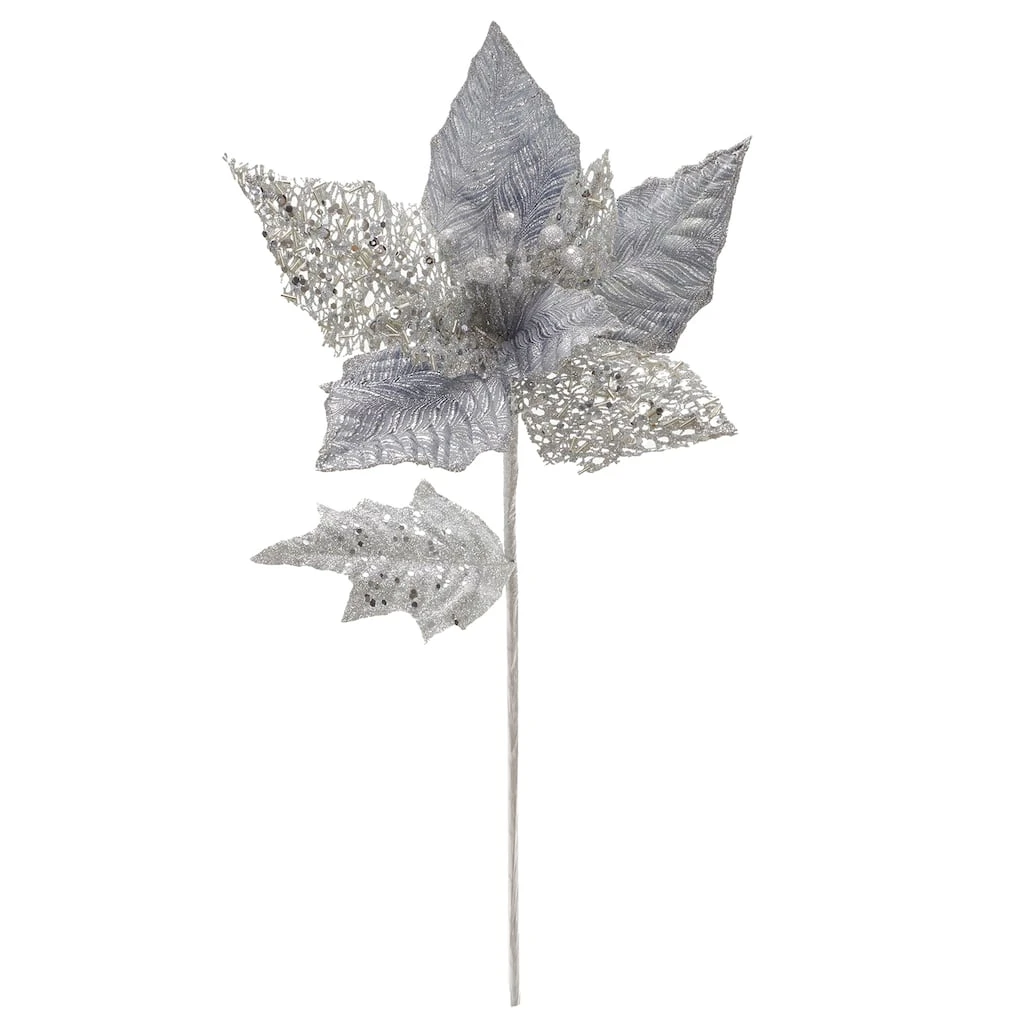 Budget ✨ Silver Jewel Poinsettia Stem by Ashland® 🎁 4 Budget ✨ Silver Jewel Poinsettia Stem by Ashland® 🎁 - Image 2