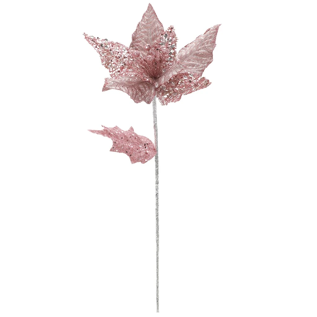 Wholesale 🎁 Jewel Pink Poinsettia Stem by Ashland® ✔️ 3 Wholesale 🎁 Jewel Pink Poinsettia Stem by Ashland® ✔️