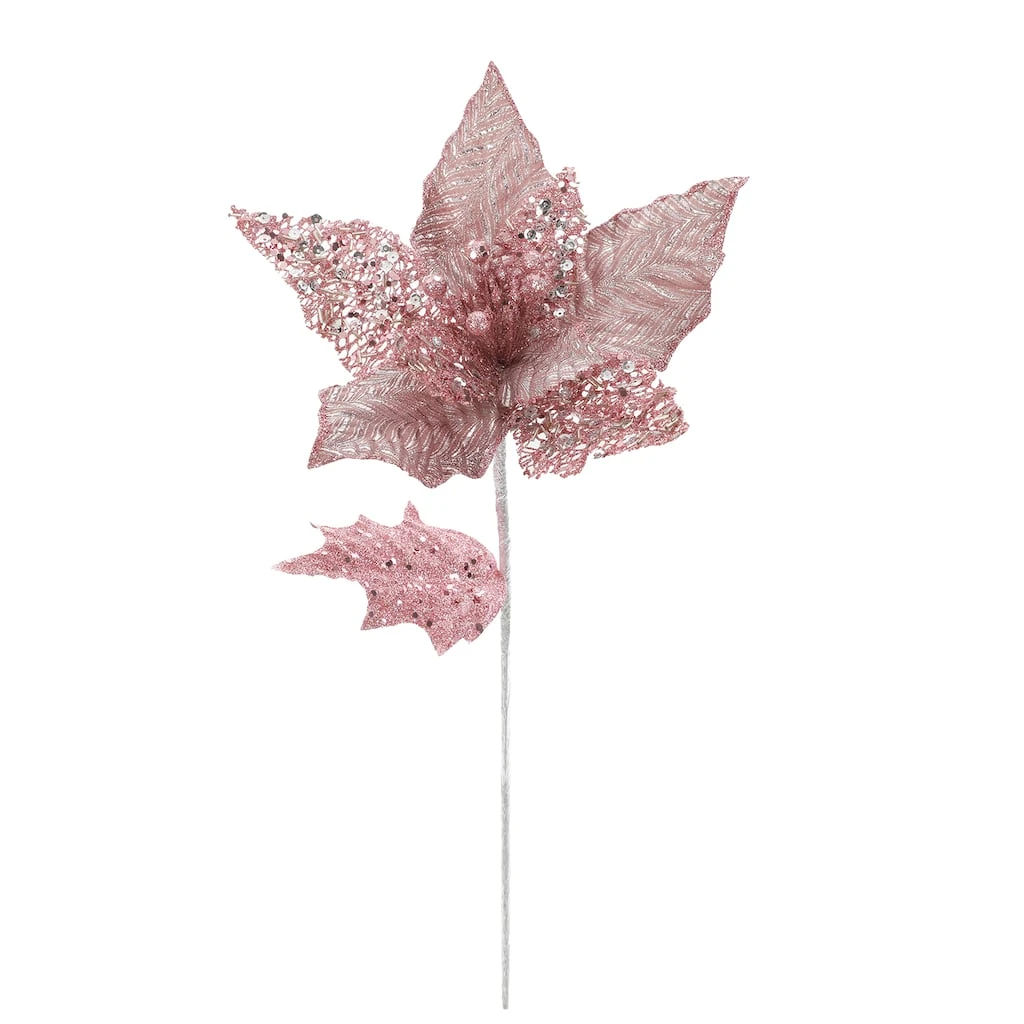 Wholesale 🎁 Jewel Pink Poinsettia Stem by Ashland® ✔️ 4 Wholesale 🎁 Jewel Pink Poinsettia Stem by Ashland® ✔️ - Image 2