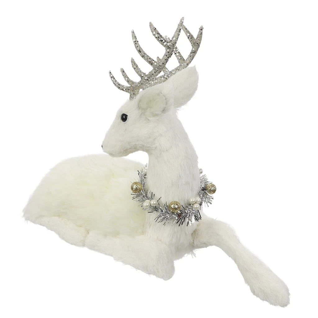 Flash Sale ⌛ 16" White Sitting Deer with Tinsel Wreath Tabletop Figure by Ashland® 👏 4 Flash Sale ⌛ 16" White Sitting Deer with Tinsel Wreath Tabletop Figure by Ashland® 👏 - Image 2