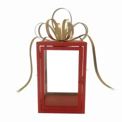Coupon 😉 13.5" Red & Gold Gift Box Lantern by Ashland® ⌛