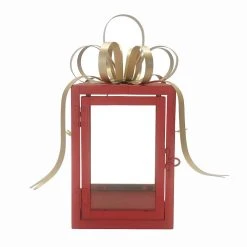 Best Pirce ❤️ 11" Red & Gold Gift Box Lantern by Ashland® 😀