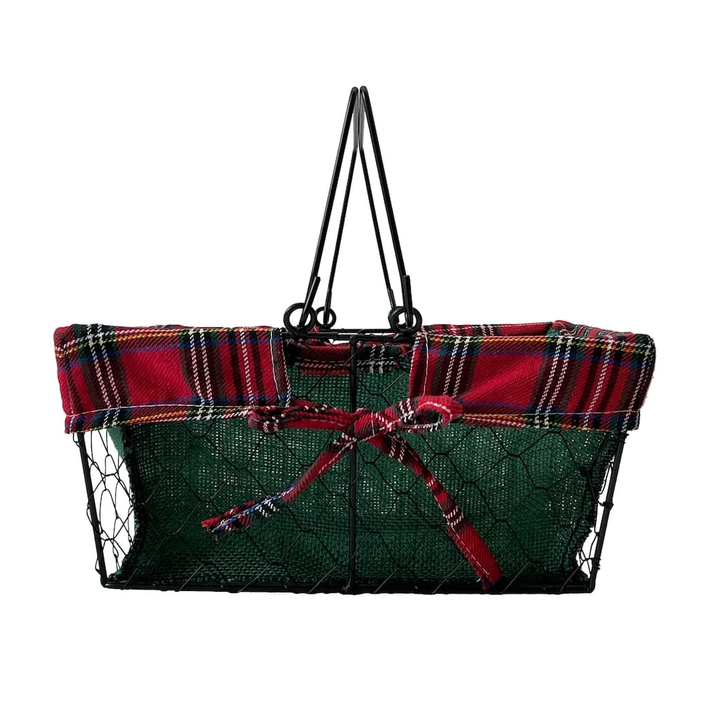 Top 10 ⭐ 11.5" Medium Wire Basket with Green Burlap by Ashland® 🔔 3 Top 10 ⭐ 11.5" Medium Wire Basket with Green Burlap by Ashland® 🔔