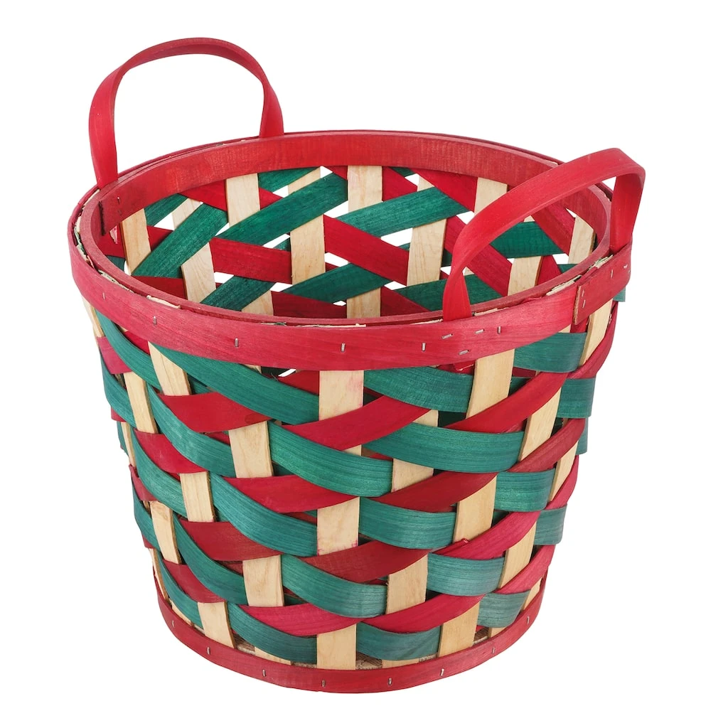 Promo 👍 11.5" Large Red and Green Woven Wood Chip Basket by Ashland® ✨ 4 Promo 👍 11.5" Large Red and Green Woven Wood Chip Basket by Ashland® ✨ - Image 2