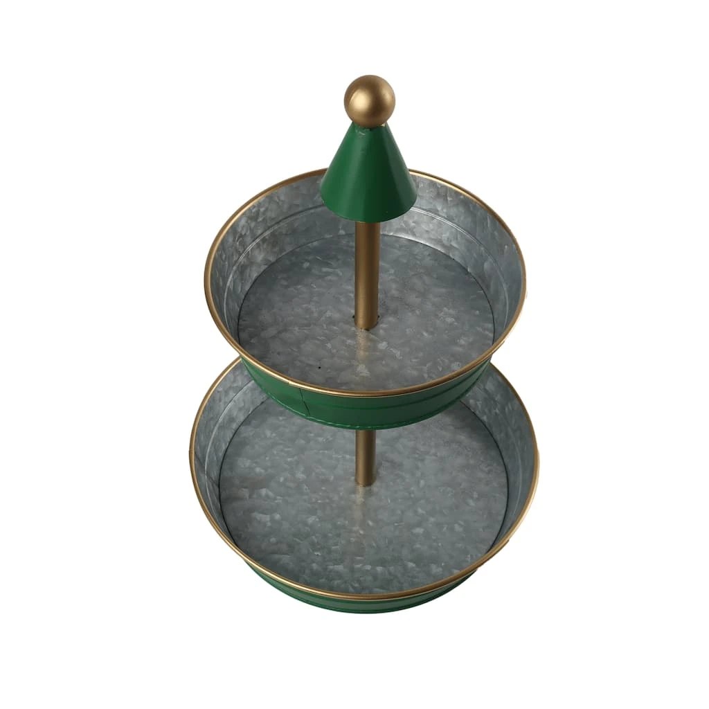 Wholesale ⭐ 15" Green & Gold Galvanized Tray by Ashland® ❤️ 4 Wholesale ⭐ 15" Green & Gold Galvanized Tray by Ashland® ❤️ - Image 2