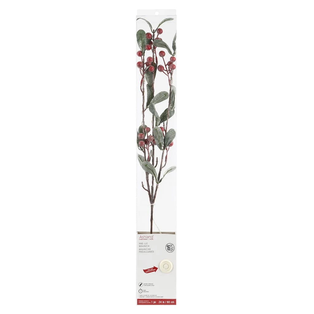 Wholesale 🔥 Red Berries & Leaves Twig With 16 Lights by Ashland® ✨ 3 Wholesale 🔥 Red Berries & Leaves Twig With 16 Lights by Ashland® ✨