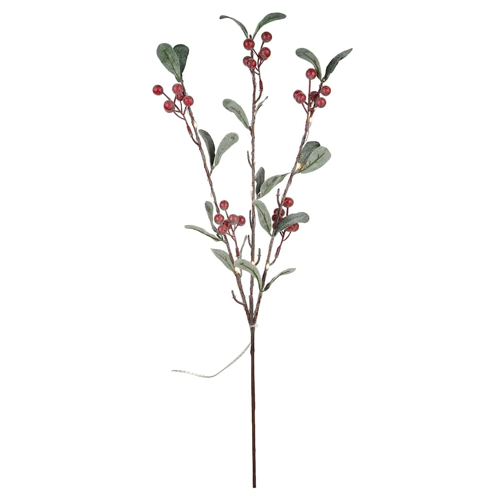 Wholesale 🔥 Red Berries & Leaves Twig With 16 Lights by Ashland® ✨ 4 Wholesale 🔥 Red Berries & Leaves Twig With 16 Lights by Ashland® ✨ - Image 2
