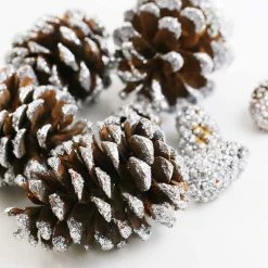 Promo ✔️ Brown & Silver Glitter Pinecones by Ashland® 🔥 -Ashland Shop 10703687 3