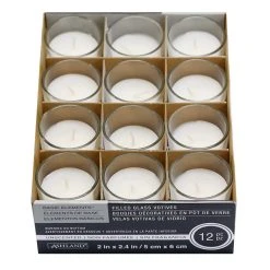 Buy 💯 12 Packs: 12 ct. (144 total) White Glass Votive Candles Pack by Ashland® Basic Elements™ 🔔