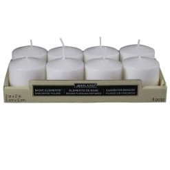 Buy ⭐ 12 Packs: 8 ct. (96 total) Basic Elements™ White Pillar Candles Value Pack by Ashland® 😀