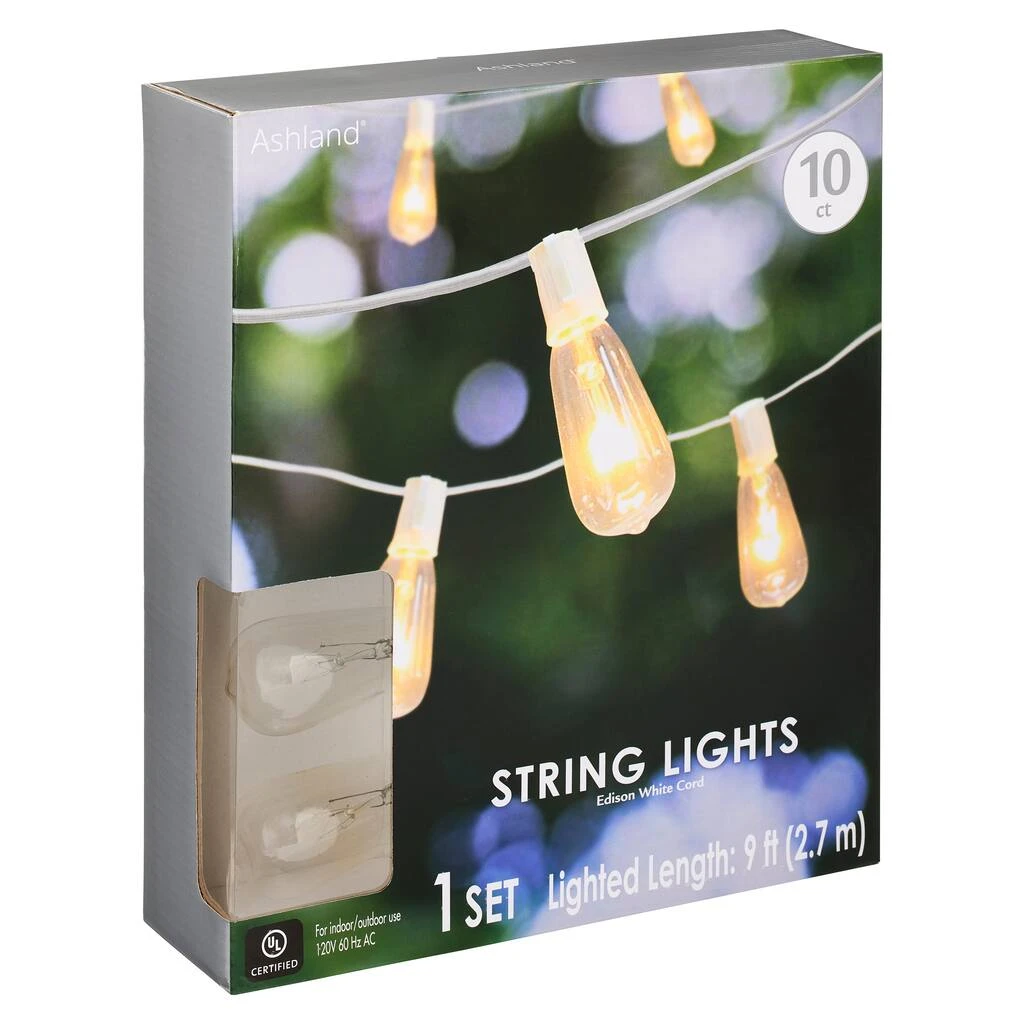 Brand new β¨ 8 Pack: 10ct. Edison String Lights with White Cord by Ashland™ π 4 Brand new β¨ 8 Pack: 10ct. Edison String Lights with White Cord by Ashland™ π - Image 2