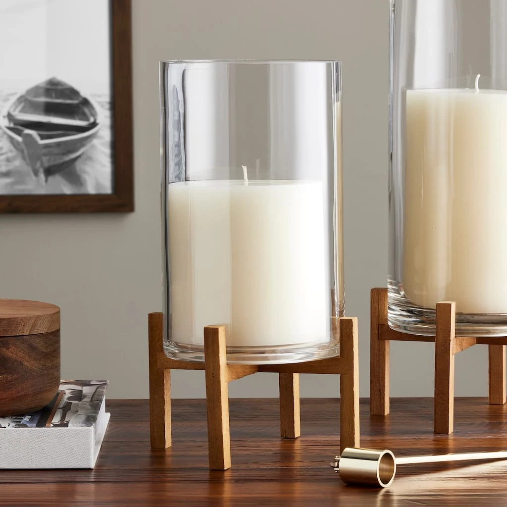 Outlet 🤩 6 Pack: 11.5" Glass Candle Holder with Wood Base by Ashland® 😍 4 Outlet 🤩 6 Pack: 11.5" Glass Candle Holder with Wood Base by Ashland® 😍 - Image 2